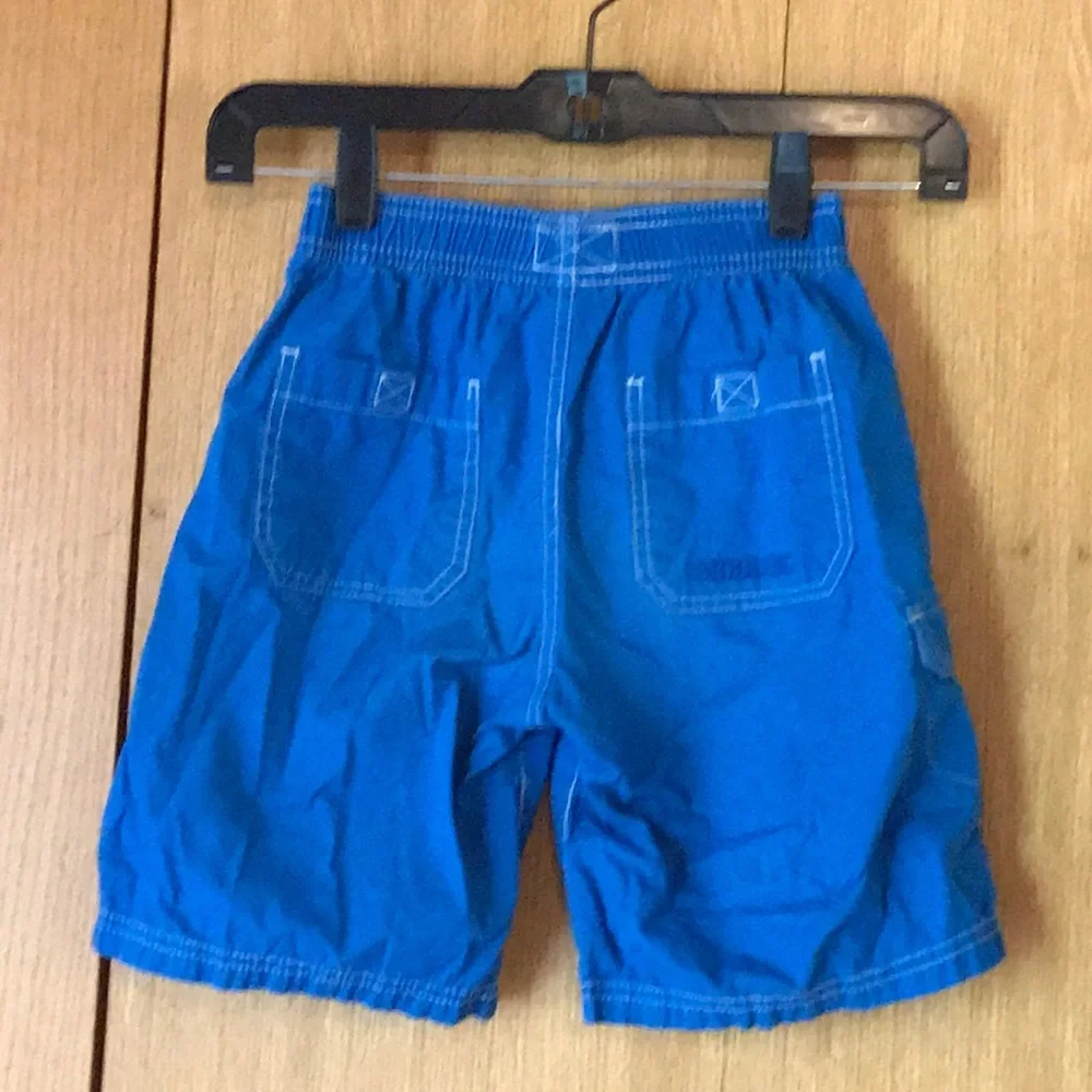 OshKosh BGosh size 7 royal blue pocket cargo cotton poplin pull on shorts
